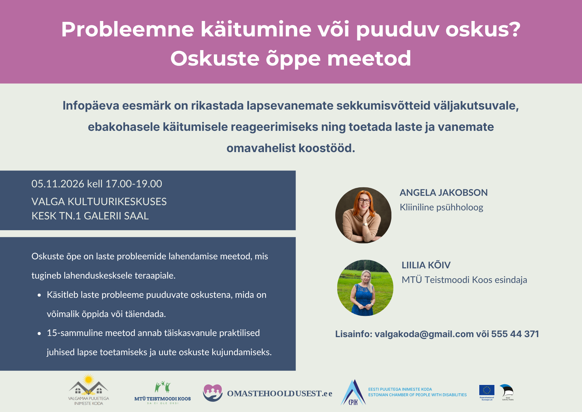 Infopäev "Probleemne käitumine või puuduv oskus"